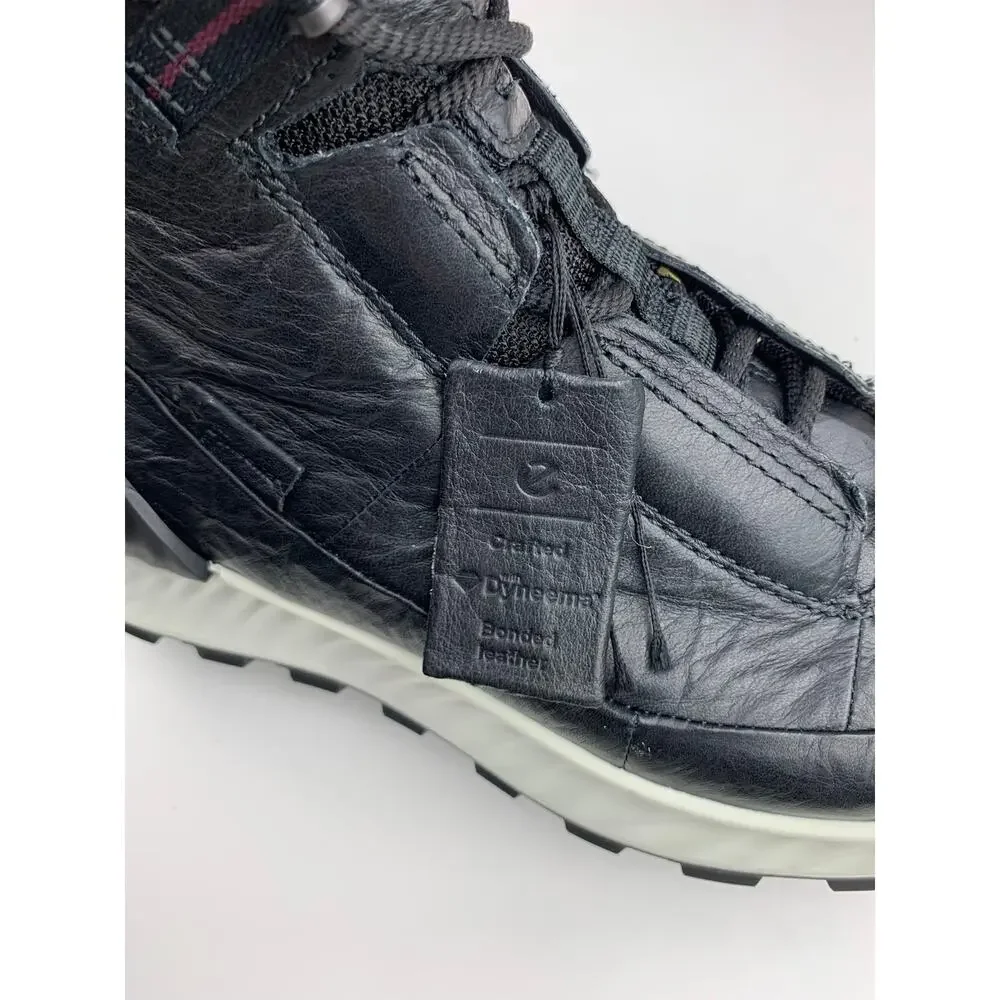 Ecco Exostrike Leather Mid-Cut Outdoor Boots Black Dyneema Men's 39 US 5 5.5